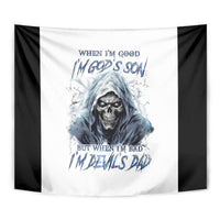 Death Skull Tapestry When I'm Good I God's Son But When I'm Bad I'm Devil's Dad - Wonder Print Shop