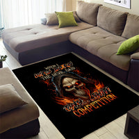 Flame Skull Area Rug When I Was Born The Devil Said Oh Shit Compettion - Wonder Print Shop
