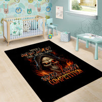 Flame Skull Area Rug When I Was Born The Devil Said Oh Shit Compettion - Wonder Print Shop