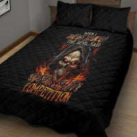 Flame Skull Quilt Bed Set When I Was Born The Devil Said Oh Shit Compettion - Wonder Print Shop
