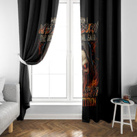 Flame Skull Window Curtain When I Was Born The Devil Said Oh Shit Compettion - Wonder Print Shop