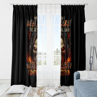 Flame Skull Window Curtain When I Was Born The Devil Said Oh Shit Compettion - Wonder Print Shop