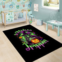 Pumpkin Witch Skull Area Rug Witches Be Trippin - Wonder Print Shop