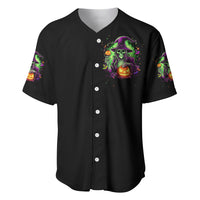 Pumpkin Witch Skull Baseball Jersey Witches Be Trippin - Wonder Print Shop
