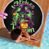 Pumpkin Witch Skull Beach Blanket Witches Be Trippin - Wonder Print Shop
