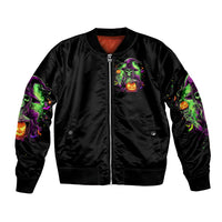 Pumpkin Witch Skull Bomber Jacket Witches Be Trippin - Wonder Print Shop
