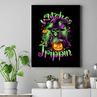 Pumpkin Witch Skull Canvas Wall Art Witches Be Trippin - Wonder Print Shop