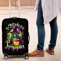 Pumpkin Witch Skull Luggage Cover Witches Be Trippin - Wonder Print Shop