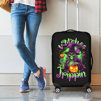 Pumpkin Witch Skull Luggage Cover Witches Be Trippin - Wonder Print Shop