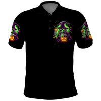 Pumpkin Witch Skull Polo Shirt Witches Be Trippin - Wonder Print Shop