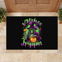 Pumpkin Witch Skull Rubber Doormat Witches Be Trippin - Wonder Print Shop