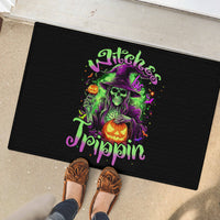 Pumpkin Witch Skull Rubber Doormat Witches Be Trippin - Wonder Print Shop