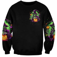 Pumpkin Witch Skull Sweatshirt Witches Be Trippin - Wonder Print Shop