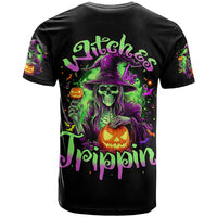 Pumpkin Witch Skull T Shirt Witches Be Trippin - Wonder Print Shop