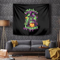 Pumpkin Witch Skull Tapestry Witches Be Trippin - Wonder Print Shop