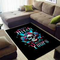 Butterfly Skull Area Rug Yes I'm Bitch But Not Your - Wonder Print Shop