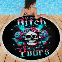 Butterfly Skull Beach Blanket Yes I'm Bitch But Not Your - Wonder Print Shop