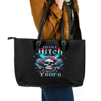 Butterfly Skull Leather Tote Bag Yes I'm Bitch But Not Your - Wonder Print Shop