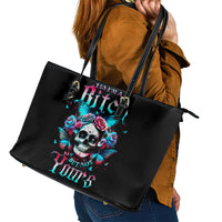 Butterfly Skull Leather Tote Bag Yes I'm Bitch But Not Your - Wonder Print Shop
