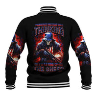 Soldier Skull Baseball Jacket Your First Mistake Was Thinking I Was One Of The Sheep - Wonder Print Shop