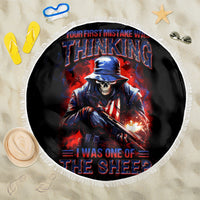 Soldier Skull Beach Blanket Your First Mistake Was Thinking I Was One Of The Sheep - Wonder Print Shop