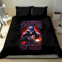 Soldier Skull Bedding Set Your First Mistake Was Thinking I Was One Of The Sheep - Wonder Print Shop