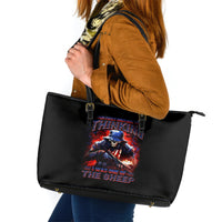 Soldier Skull Leather Tote Bag Your First Mistake Was Thinking I Was One Of The Sheep - Wonder Print Shop