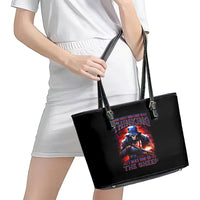 Soldier Skull Leather Tote Bag Your First Mistake Was Thinking I Was One Of The Sheep - Wonder Print Shop