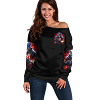 Soldier Skull Off Shoulder Sweater Your First Mistake Was Thinking I Was One Of The Sheep - Wonder Print Shop