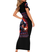 Soldier Skull Short Sleeve Bodycon Dress Your First Mistake Was Thinking I Was One Of The Sheep - Wonder Print Shop