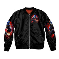 Soldier Skull Sleeve Zip Bomber Jacket Your First Mistake Was Thinking I Was One Of The Sheep - Wonder Print Shop