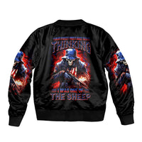 Soldier Skull Sleeve Zip Bomber Jacket Your First Mistake Was Thinking I Was One Of The Sheep - Wonder Print Shop