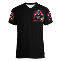 Soldier Skull Women V Neck T Shirt Your First Mistake Was Thinking I Was One Of The Sheep - Wonder Print Shop