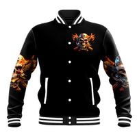 Fire Gun Skull Baseball Jacket Your First Mistake Was Thinking I Was One Of The Sheep - Wonder Print Shop