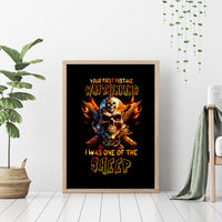 Fire Gun Skull Canvas Wall Art Your First Mistake Was Thinking I Was One Of The Sheep - Wonder Print Shop