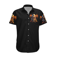 Fire Gun Skull Hawaiian Shirt Your First Mistake Was Thinking I Was One Of The Sheep - Wonder Print Shop