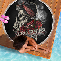 Girl Skull Beach Blanket Zero Fucking Given - Wonder Print Shop