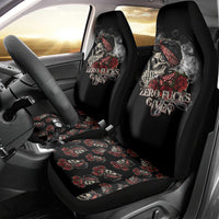 Girl Skull Car Seat Cover Zero Fucking Given - Wonder Print Shop