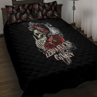 Girl Skull Quilt Bed Set Zero Fucking Given - Wonder Print Shop