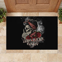 Girl Skull Rubber Doormat Zero Fucking Given - Wonder Print Shop