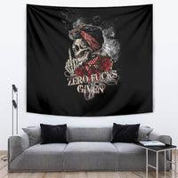 Girl Skull Tapestry Zero Fucking Given - Wonder Print Shop