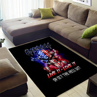 American Skull Area Rug American Live It Love It Or Get The Hell Out - Wonder Print Shop