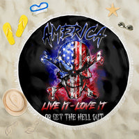 American Skull Beach Blanket American Live It Love It Or Get The Hell Out - Wonder Print Shop