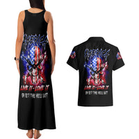 American Skull Couples Matching Tank Maxi Dress and Hawaiian Shirt American Live It Love It Or Get The Hell Out - Wonder Print Shop