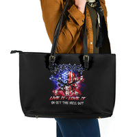 American Skull Leather Tote Bag American Live It Love It Or Get The Hell Out - Wonder Print Shop