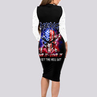 American Skull Long Sleeve Bodycon Dress American Live It Love It Or Get The Hell Out - Wonder Print Shop
