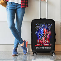 American Skull Luggage Cover American Live It Love It Or Get The Hell Out - Wonder Print Shop