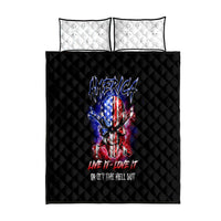 American Skull Quilt Bed Set American Live It Love It Or Get The Hell Out - Wonder Print Shop