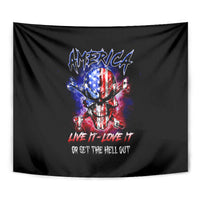 American Skull Tapestry American Live It Love It Or Get The Hell Out - Wonder Print Shop