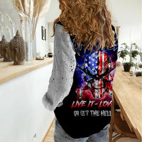 American Skull Women Casual Shirt American Live It Love It Or Get The Hell Out - Wonder Print Shop